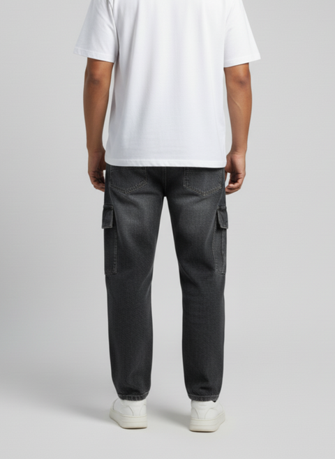 6-Pocket Baggy Denim Cargo Pants
